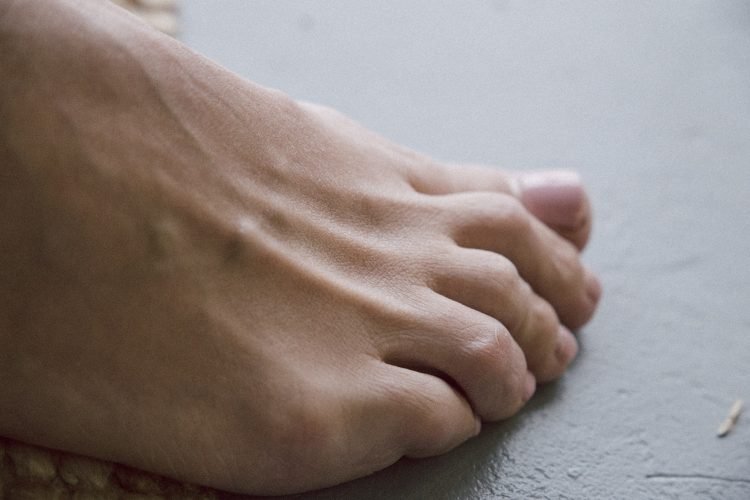 close up of clean toes